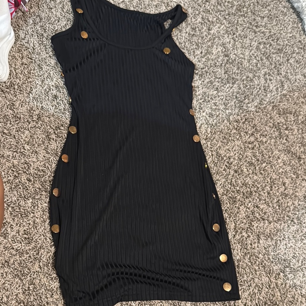 SHEIN Black Ribbed Bodycon Mini Dress